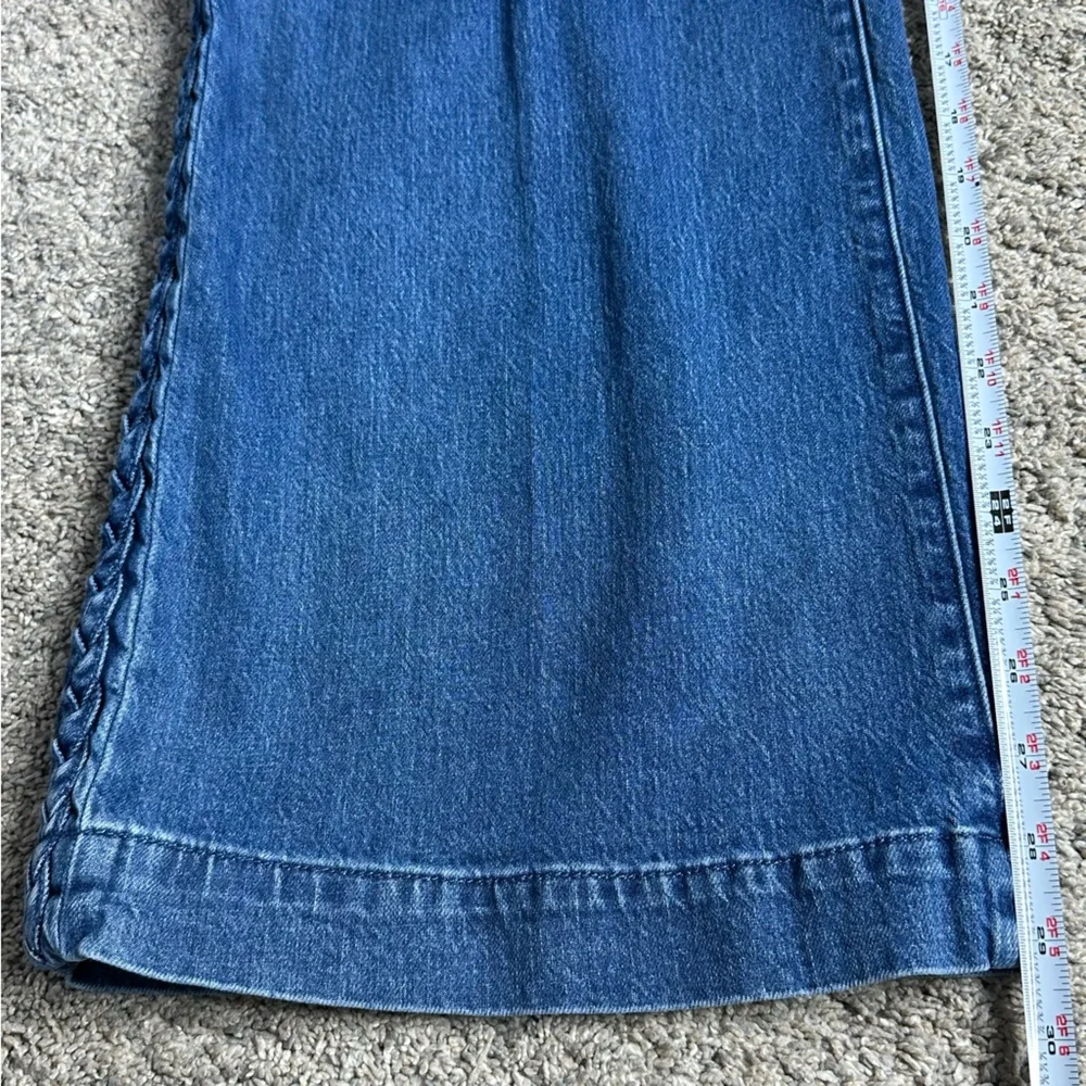Land’s End Soft Denim High Rise Wide Leg Braided Jeans 15 blue sustainable flare - Picture 13 of 14
